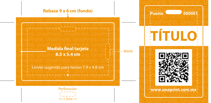 Medidas gafete, medidas credencial